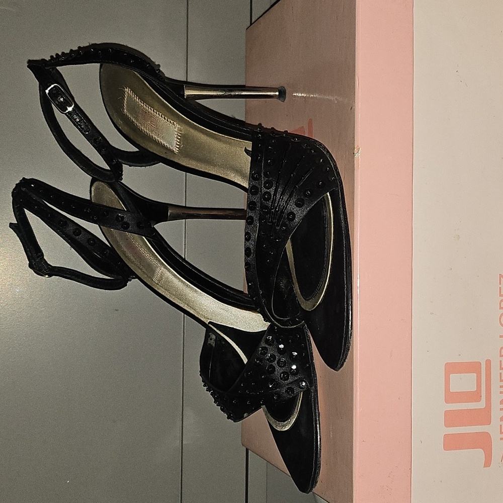 Jennifer Lopez Black Stiletto Heels Valerie 8.5